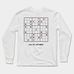 Solvable Sudoku Long Sleeve T-Shirt